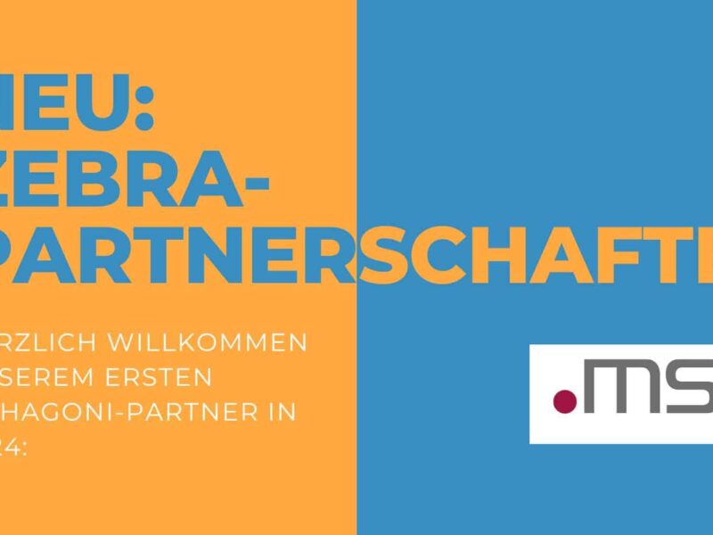 Neu: Zebra-Partnerschaften. Herzlich willkommen unserem ersten Mahagoni-Partner in 2024: msg for banking (abgebildet mit Logo)