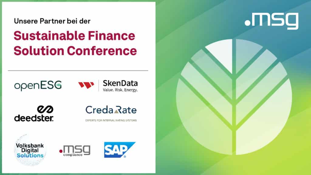 Sustainable Finance Solution Conference – das sind die Partner der Veranstaltung von msg for banking.